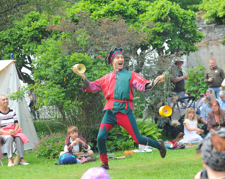 28th May 2017- Jester Fabio Zaganell Traquair Medieval Fayre , Traquair House Innerleithen. Scottish BordersPIC ERIC MCCOWAT